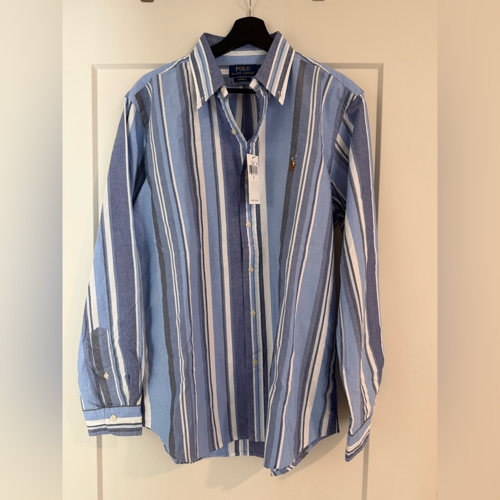 Ralph Lauren Classic Blue and White Striped Shirt